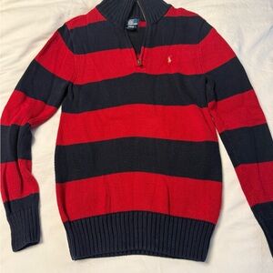 Ralph Lauren Zip-Up Sweater in Red and navy